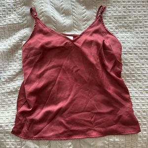 A New Day mauve colored tank top; silk material; size small.